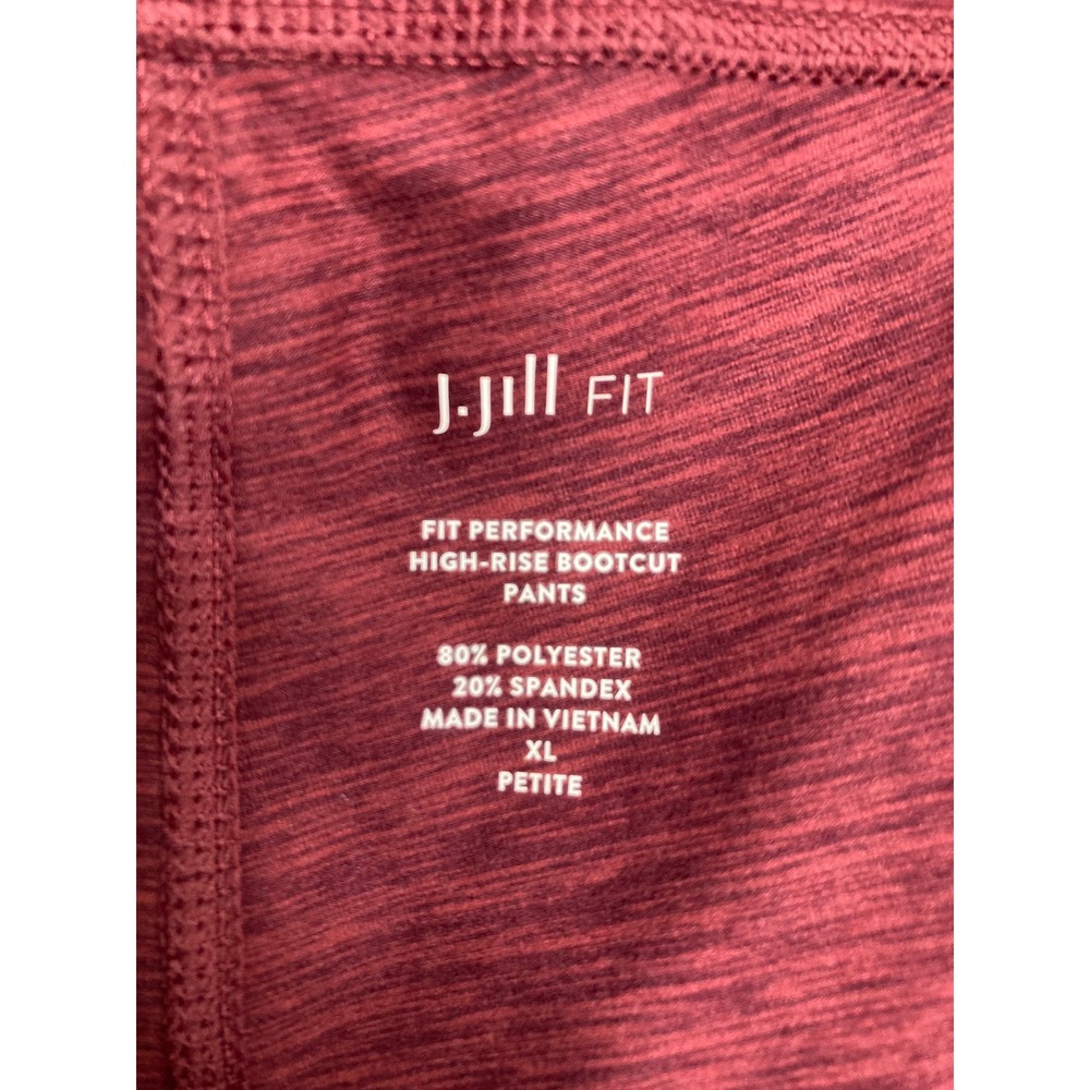 J.Jill Fit Performance High-Rise Bootcut Pants Red Heather XL Petite Workout Gym - Picture 4 of 8